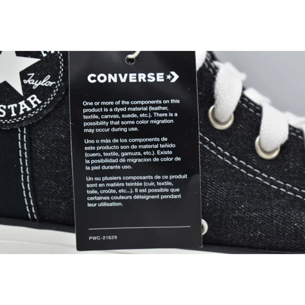 Converse Mens 12 Chuck‎ Taylor All Star Black Grey Patchwork High Top Sneakers